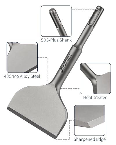 Firecore Burin SDS Plus - Marteau Perforateur - Burin Plat de 165 x 75 mm pour Carrelage | Conçu pour l'enlèvement de ca